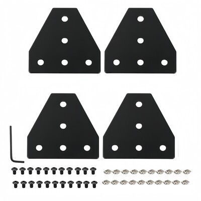 4pcs 5-Hole T Joining Plate Bracket w/ Screws for 2020 Series Aluminum Extrusion