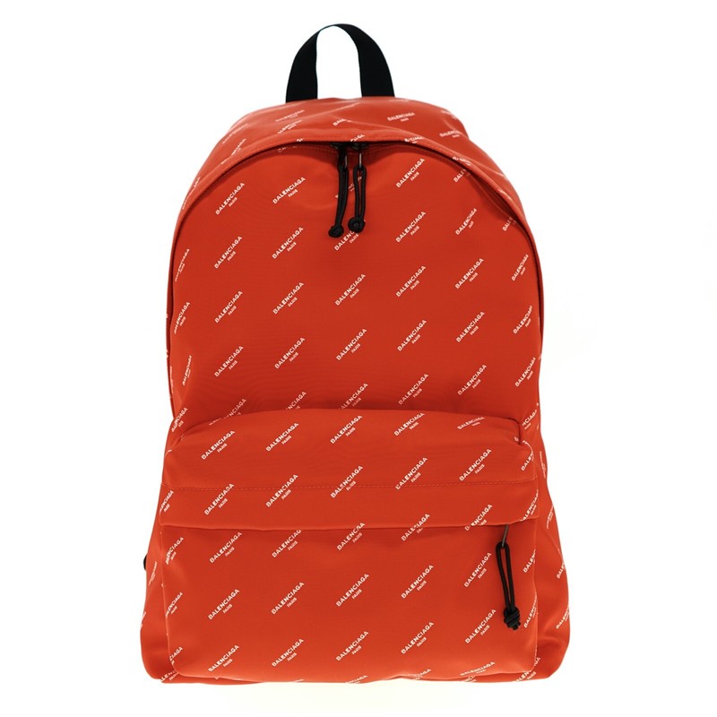 Balenciaga Backpack Explorer Red Nylon Logo Print New