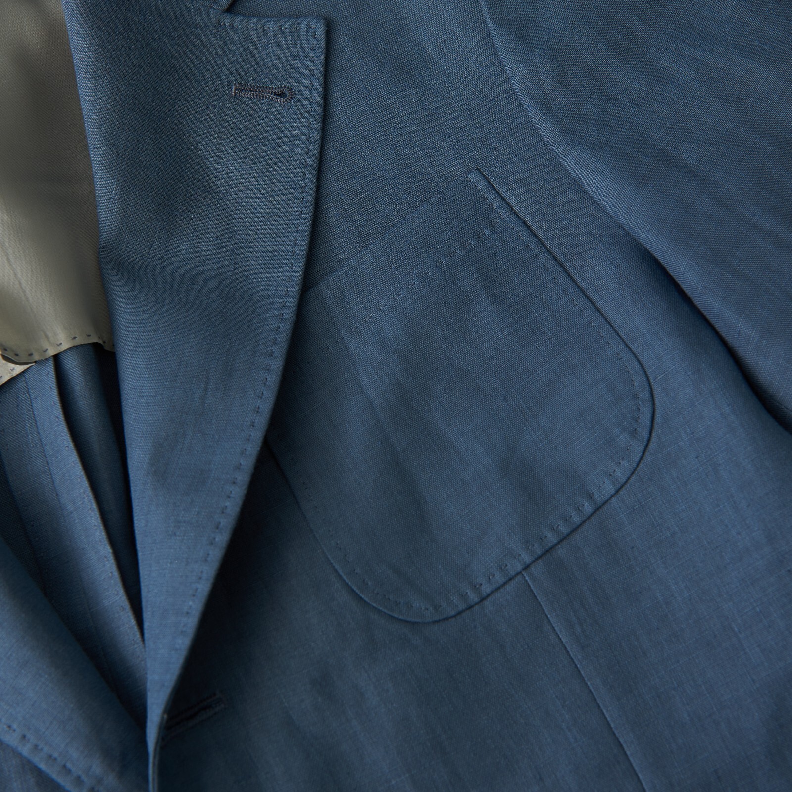 Pre-owned Brunello Cucinelli 3895$ Deconstructed Blazer Jacket Patch Pockets Indigo Linen In Blue