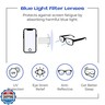 Readerest Blue Light Blocking Glasses – Computer Eyewear, UV Protection, Eye Strain and Glare Reduction, Lightweight Frame