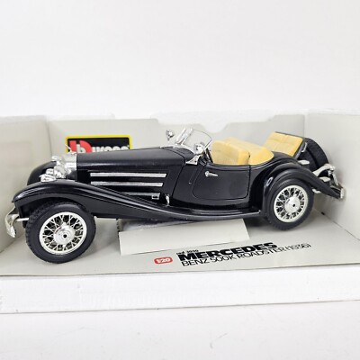 Burago Mercedes Benz 500k Roadster 1936 1/20 Scale Diecast Black 