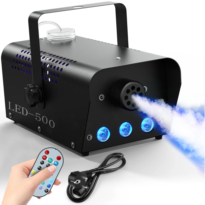 Macchina del Fumo 500W U'King Macchina Nebbia 3 LED RGB Telecomando DJ Festa