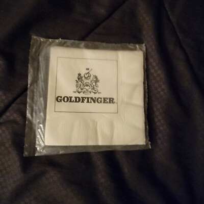 GOLDFINGER (1964) - 007 James Bond Napkins, NEW, SEALED