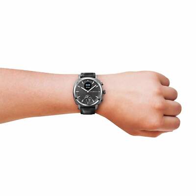 Pre-owned Pininfarina Pmh01a-04 Senso Hybrid Slate Grey Wristwatch In Black/grey