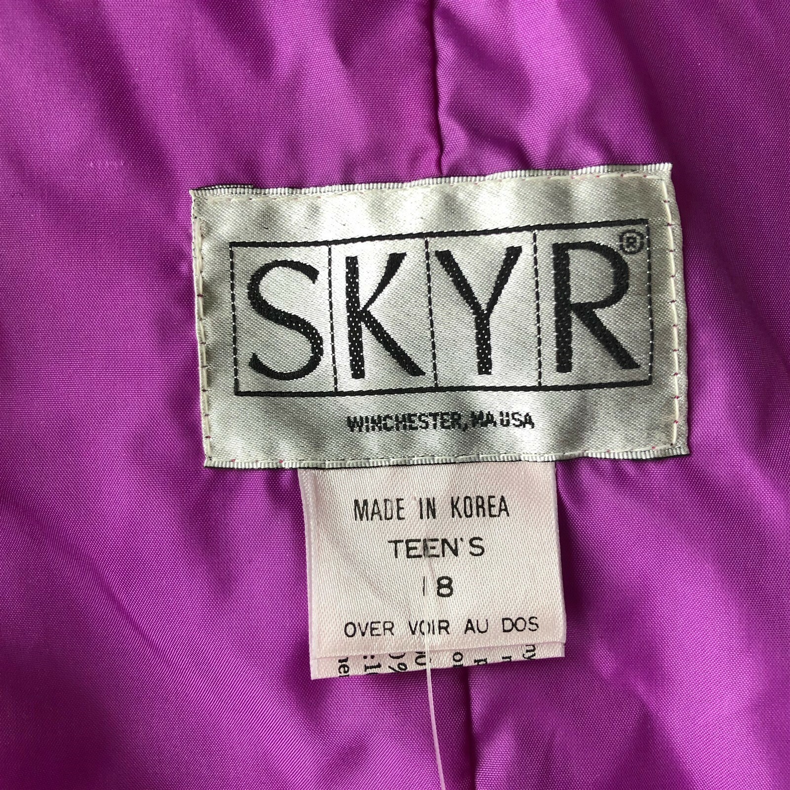Vintage SKYR ski bib ski pants Stunner Teen 18 purple NEW made in USA