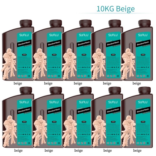 SUNLU 10×1KG Upgraded Standard 3D Printer Resin 405nm Rapid Photopolymer Resins
