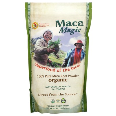 Maca Magic Organic 100 Pure Maca Root Powder 2 2 фунта 1000 г Без глютена, кошерный