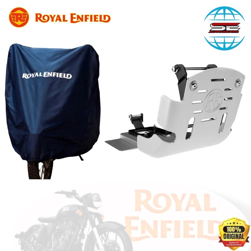 Royal Enfiled Silver Sump Guard & Bike Cover Classic Uce/Bullet Uce/Electra