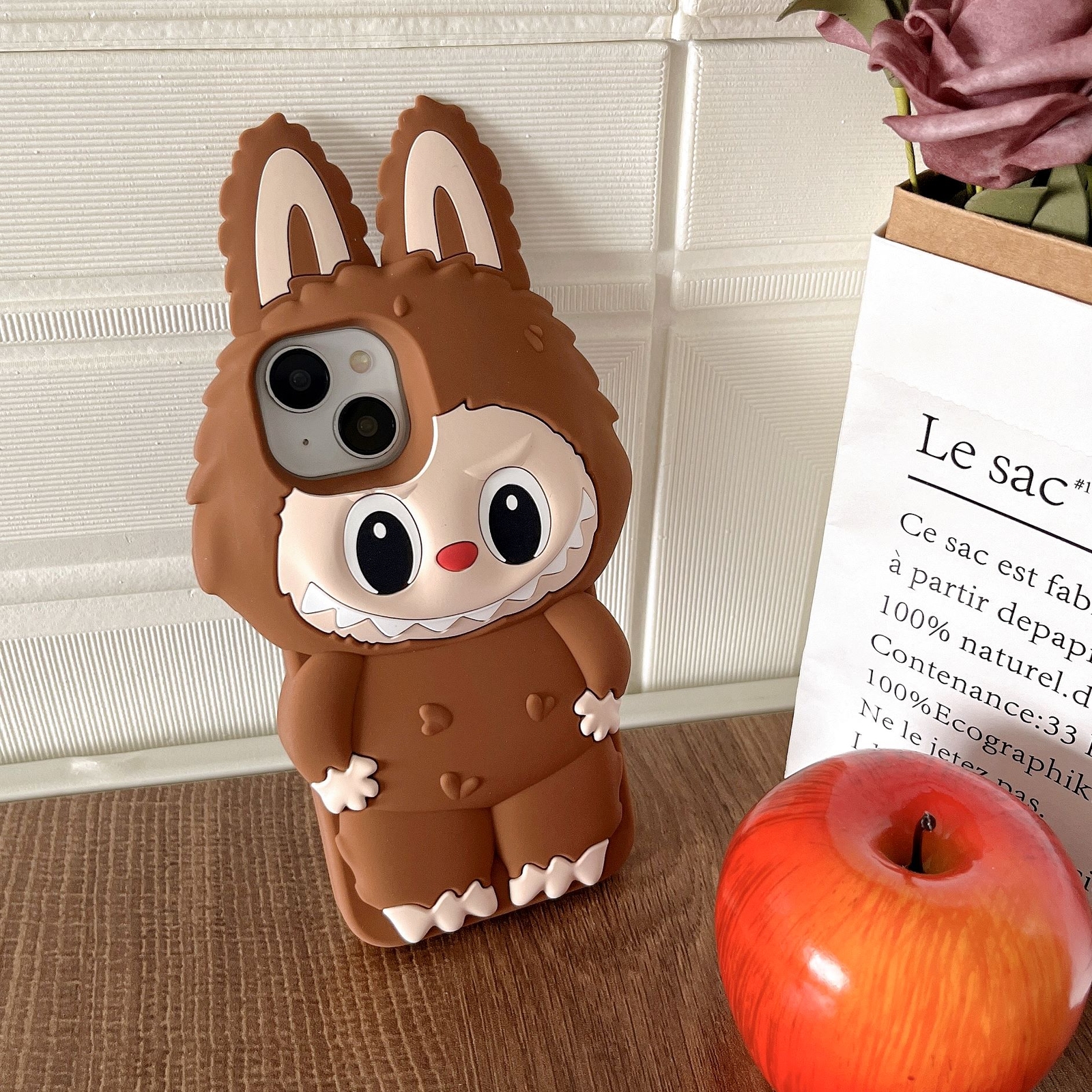 For iPhone 11 12 13 14 15 Pro Max Cartoon 3D Labubu Rubber