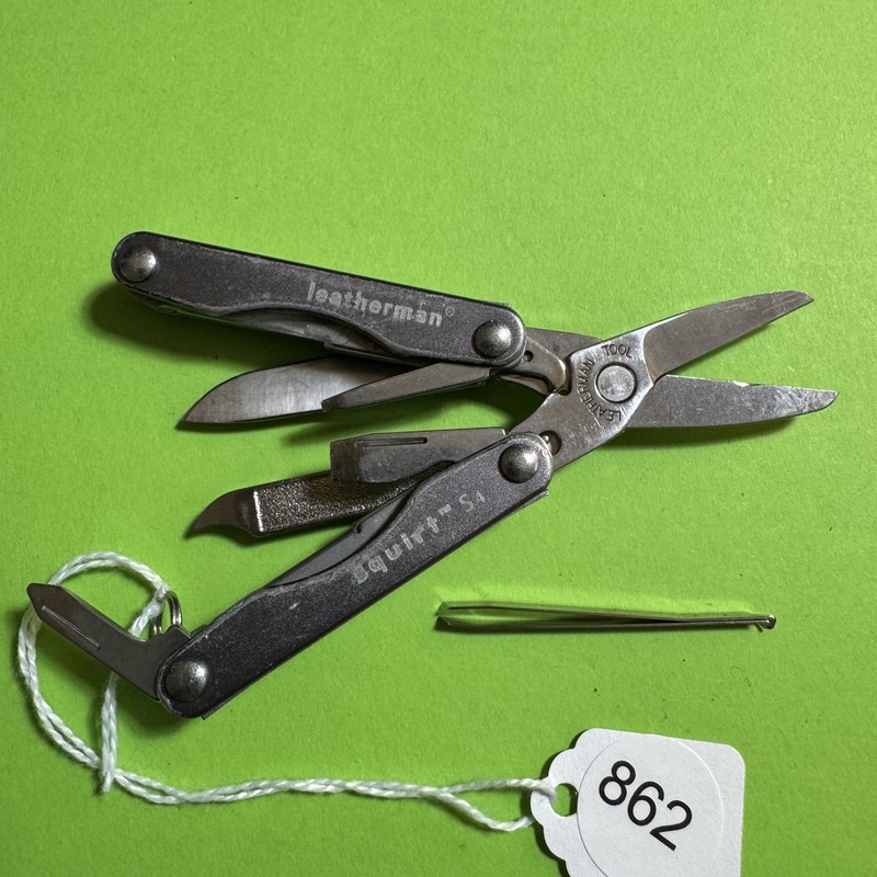 Leatherman Squirt S4 Multi-Tool Scissor Pocket Knife EDC Grey Stainless #862