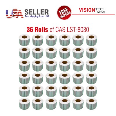 CAS LST-8030 Printing Scale Label, 58 x 50 mm, Non-UPC/Safe Handling ''36 ROLLS'' 