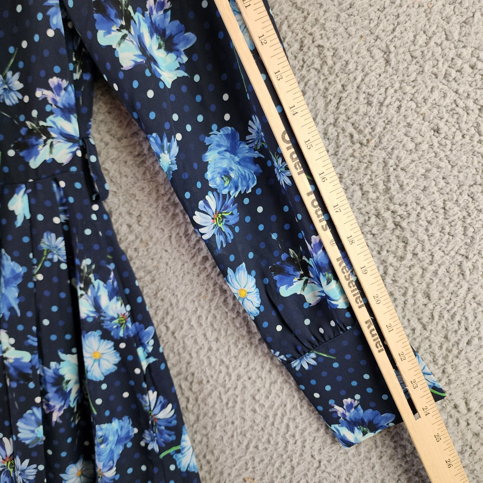 Gracia Belted Mini Dress Women's S Black Multi Floral Scarf Neck Long Sleeve - Picture 8 of 13