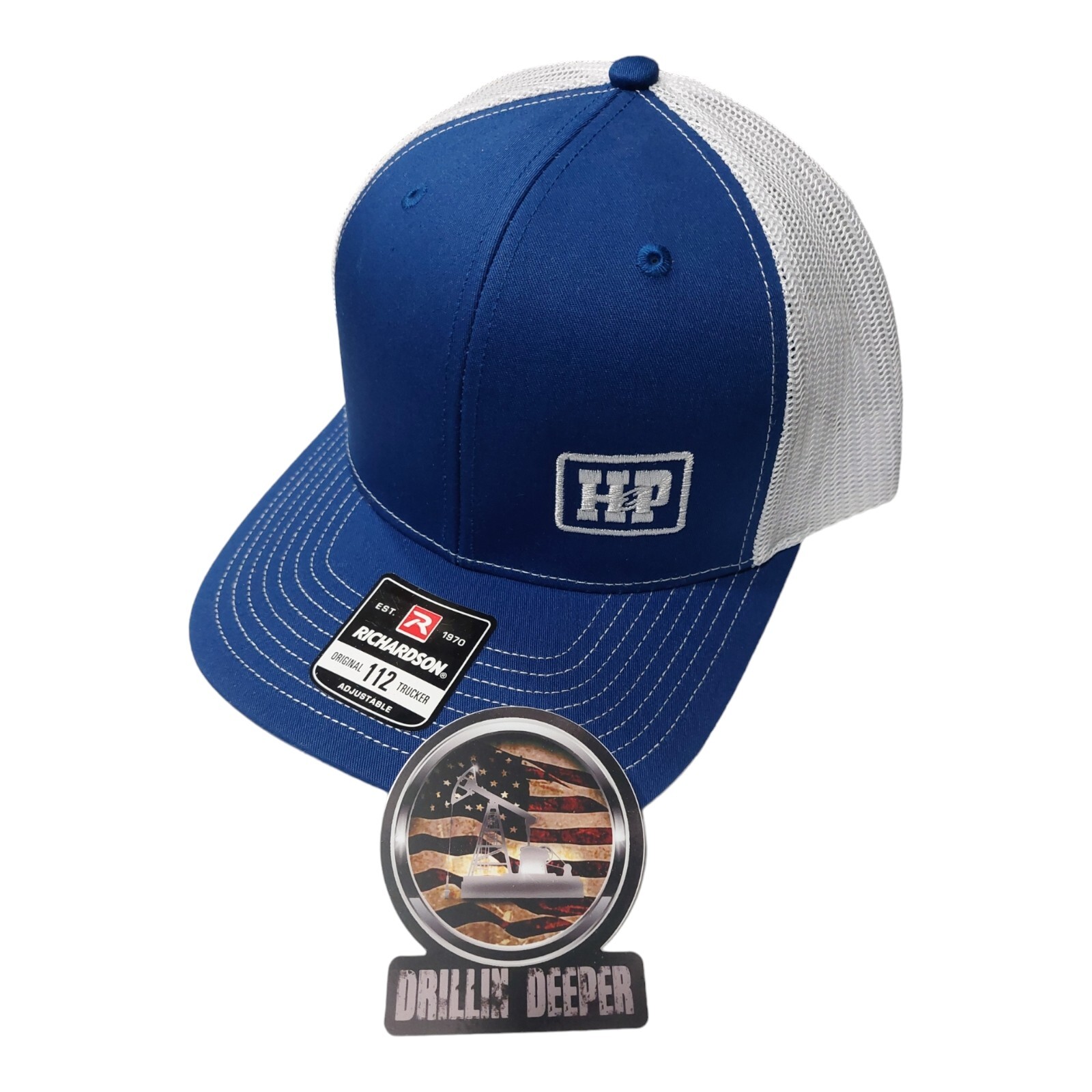 帽子 BD STUDS DAMAGE CAP BLUE H&P Blue Trim Hat & Sticker Oilfield Construction Crane P268