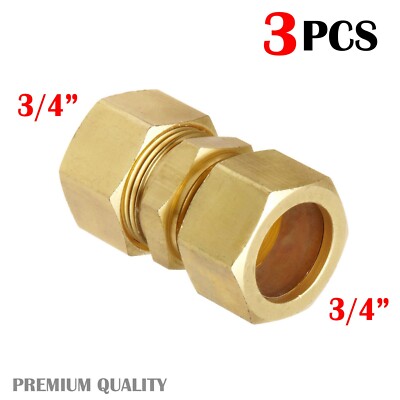 3PC High Quality 3/4'' BRASS COMPRESSION FITTINGS
