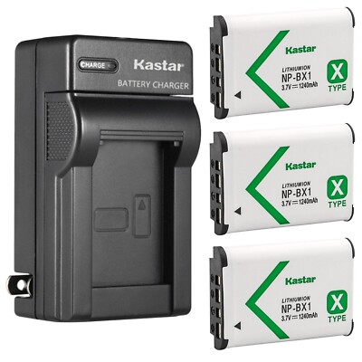 Wall Charger & 3 battery for HDR-AS10 AS15 AS20 AS30 AS50 AS50R AS100V AS200V