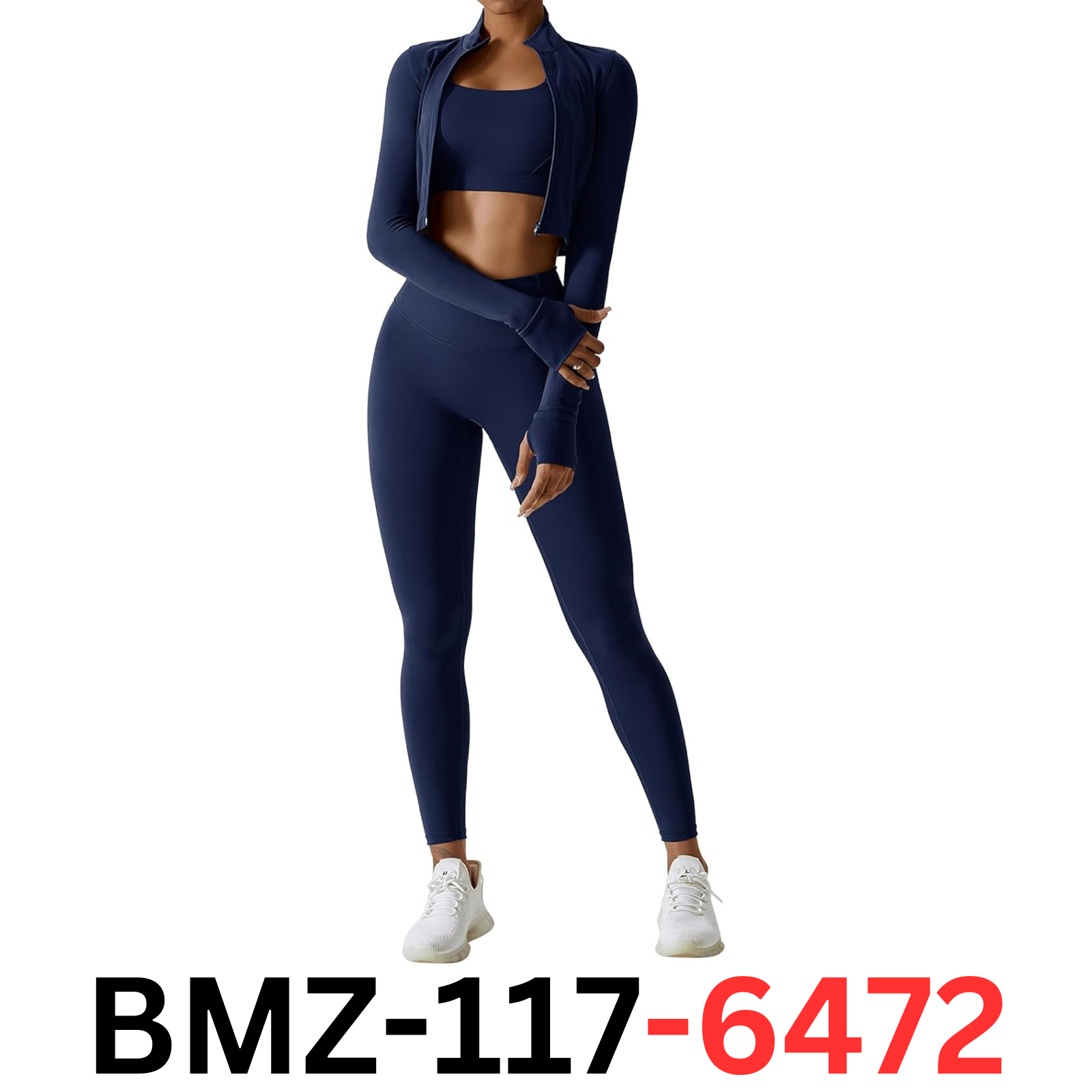 AGYMNX Workout Sets Womens 3 Piece High Waisted Seamless Leggings Crop Jacket, M