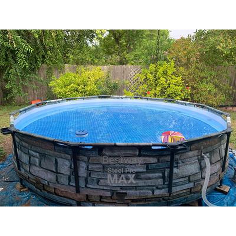 12 ft Above Ground Swimming Pool Round Steel Frame with Filter Pump family Pool
