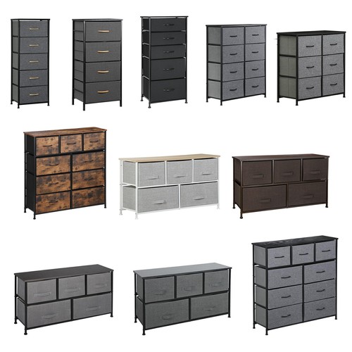 4/5/6/8/9 Drawers Dresser Fabric Chest of Drawers Storage To