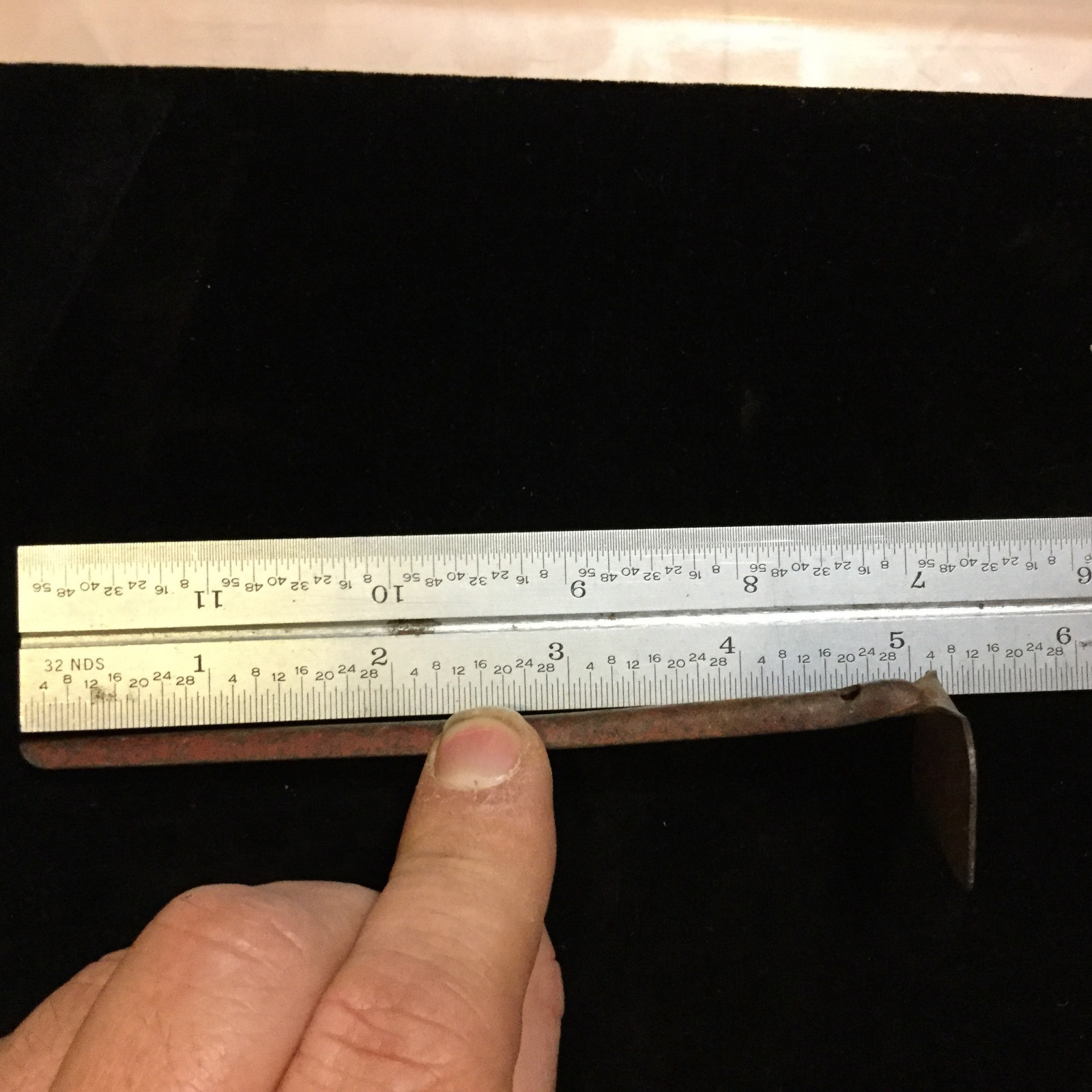 Vintage Toys  PART - steel rake or hoe, just a bit over 5 inch long