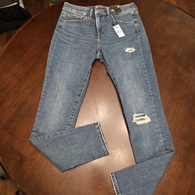 NEW Express Stretch Super Soft Skinny Jeans Women's 6R Blue Mid Rise Denim NWT