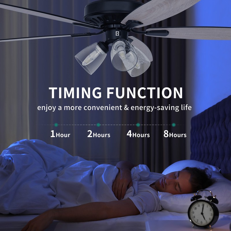52'' Farmhouse Ceiling Fan Light with Remote Control Fan Lamp for Indoor Outdoor