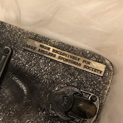 Vintage Bass Anglers Sportsman Society Belt Buckle 1988 Fishing