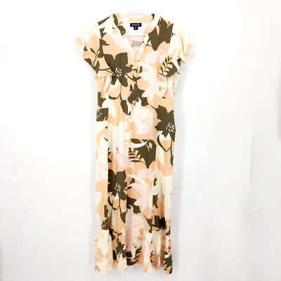 Studio Park x Amy Stran Petite Floral Effortless Maxi Dress Taupe Womens Size SP