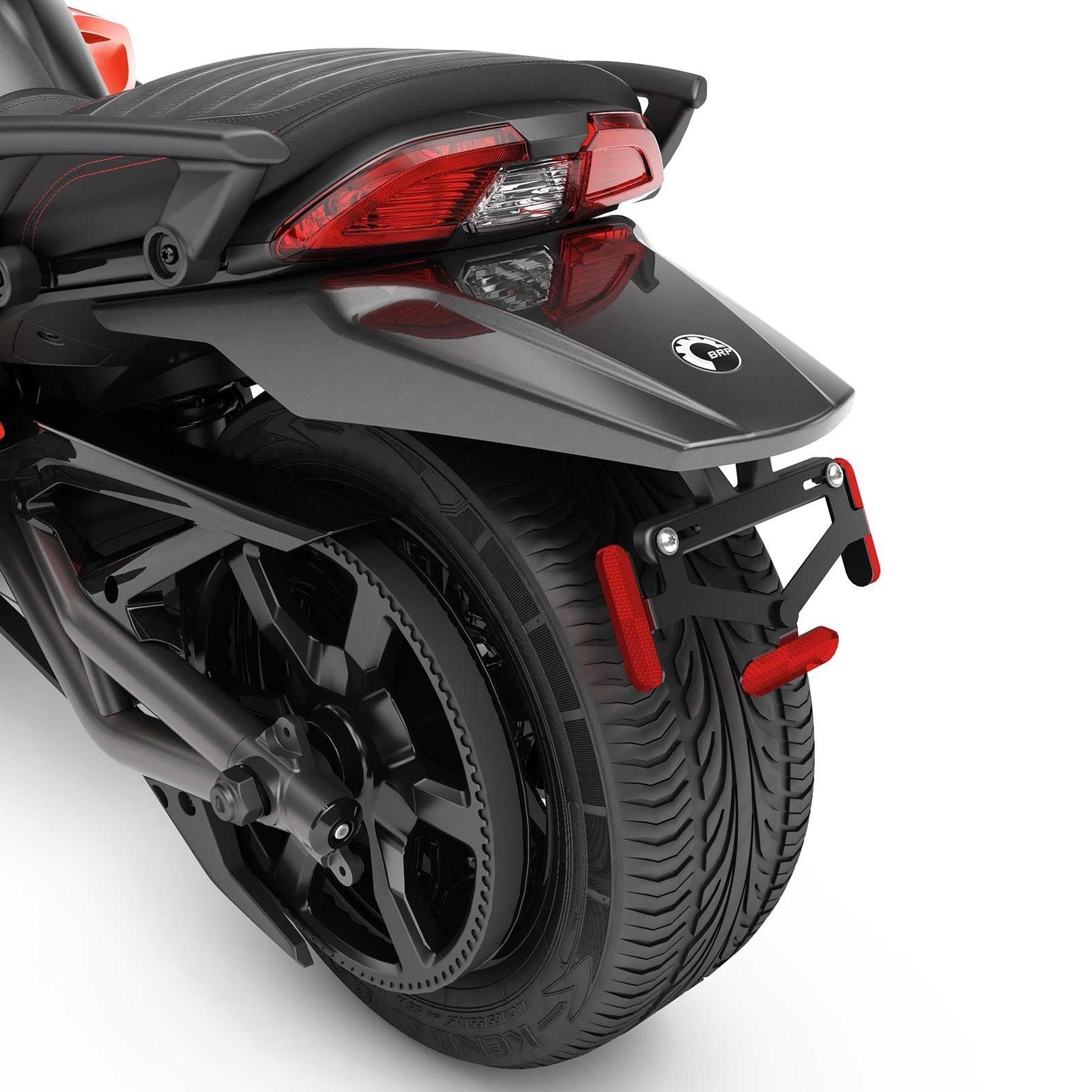 Canam Spyder F3, F3s Carbon Black Chopped Rear Fender Kit W/led