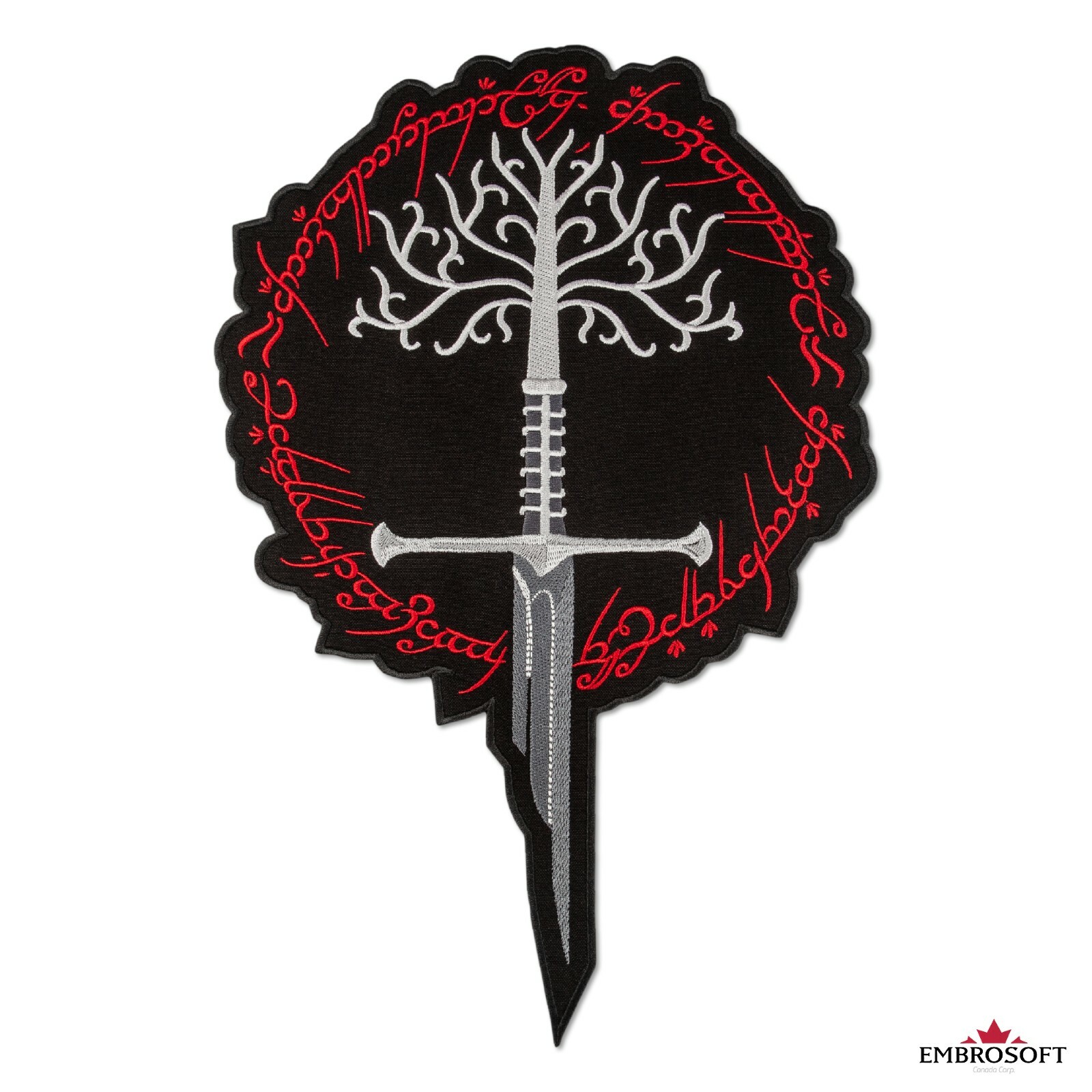 White tree of gondor patch embroidered tolkien lotr emblem iron on 3