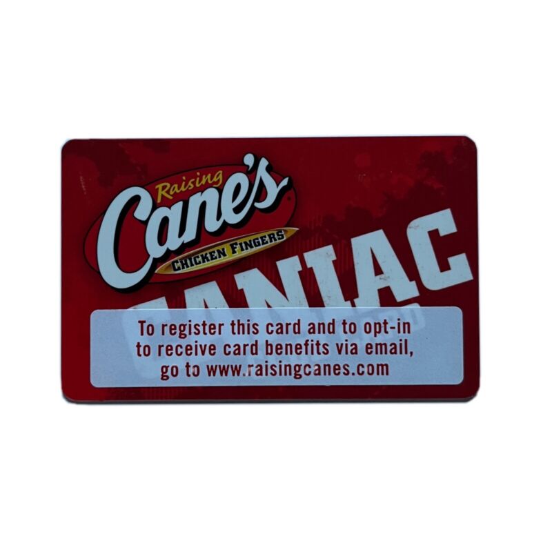Raising Canes Caniac Card FREE BOX COMBO
