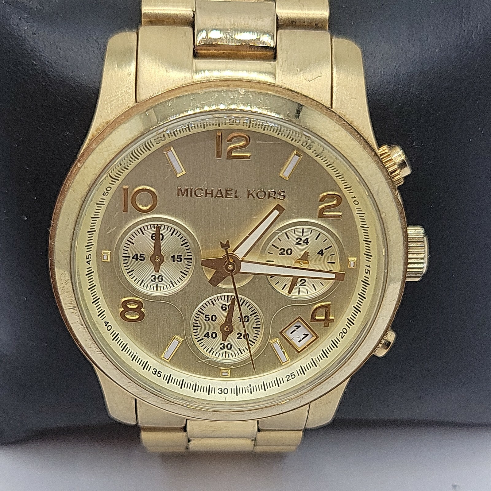 USA製 CORINTH コリンス MA-1 M ゴールド IDEAL 80s Michael Kors MK5055 Unisex Stainless Steel Analog Gold