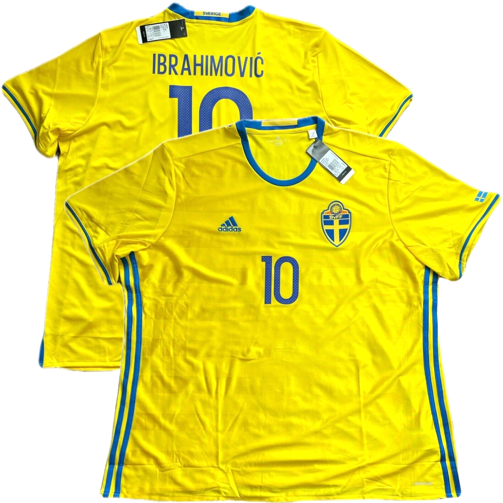 2016/17 Sweden Home Jersey #10 Ibrahimovic 3XL Adidas Soccer Euro