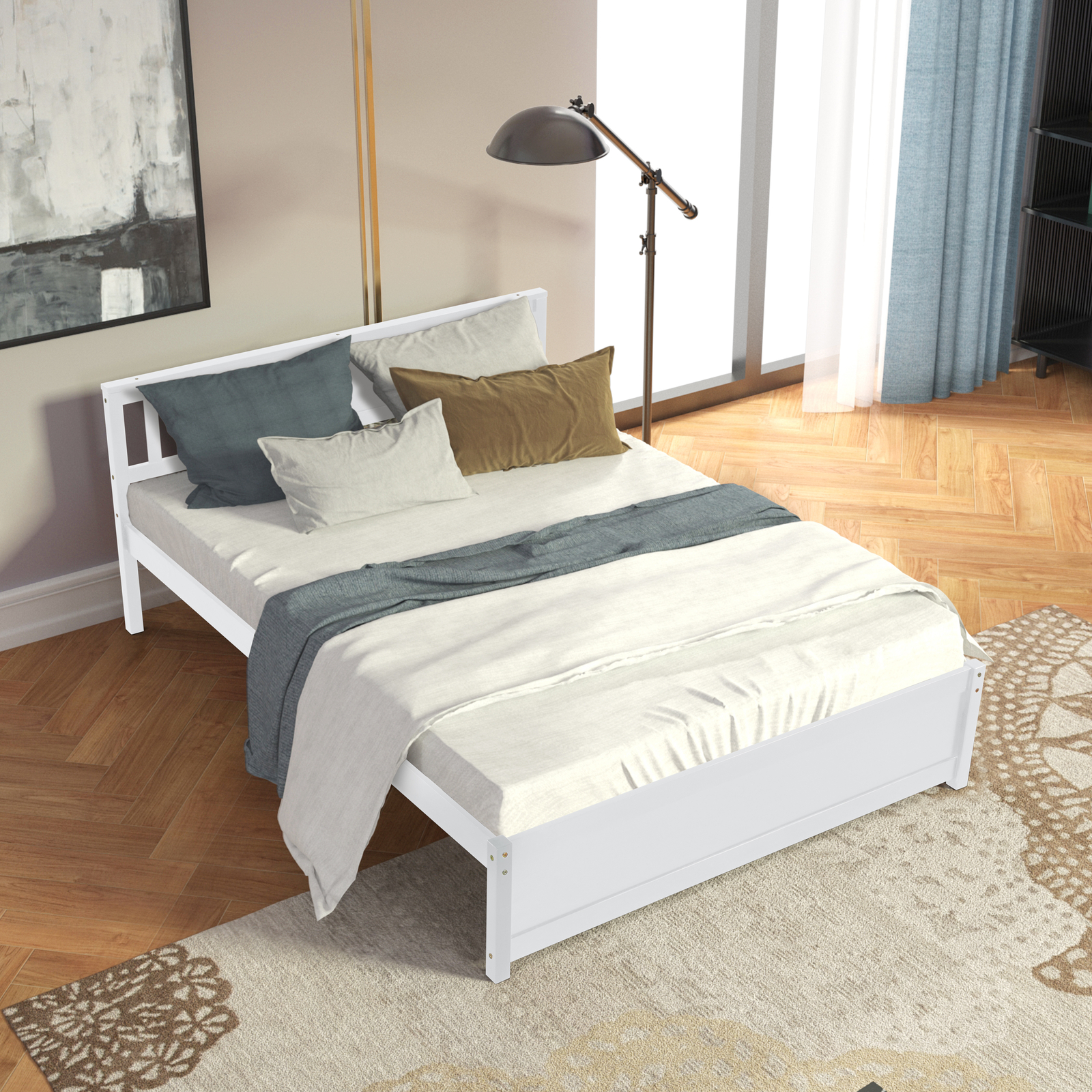 W Headboard &foorboard,extra Middle Support Legs