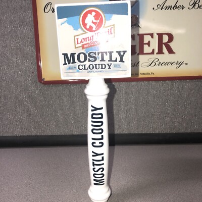 LONG TRAIL MOSTLY CLOUDY BELGIAN WHITE BEER TAP HANDLE Double Sided