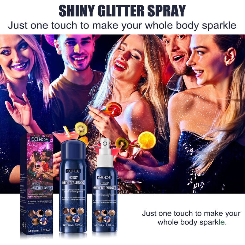 Shiny Glitter Spray Sparkle Spray for Clothes and Hair Sparkle Body Mist Spray