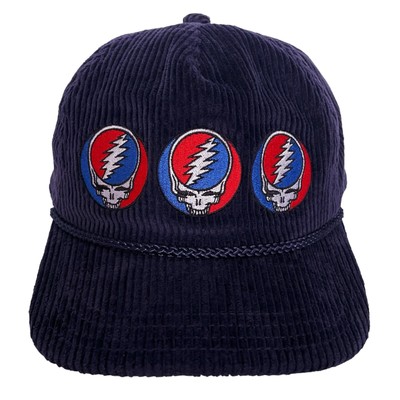 NEW Grateful Dead Stealie Repeat Blue Corduroy Snapback Hat Cap Men Hat Cap