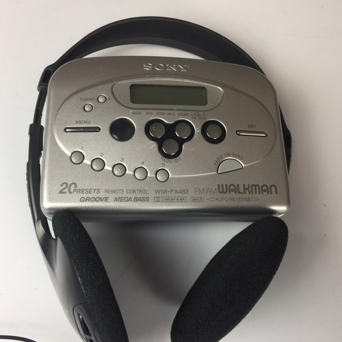 Vintage Sony Walkman WM FX487 Cassette Tape Radio Player with Headphones TESTED