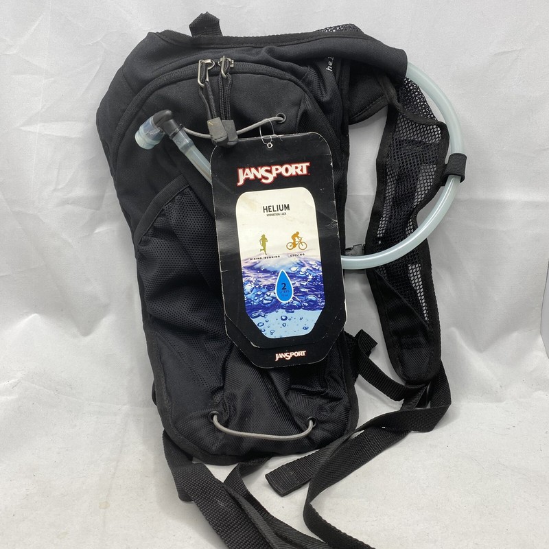 Jansport Helium Hydration Pack Black Backpack 2 Liter Water Outdoor