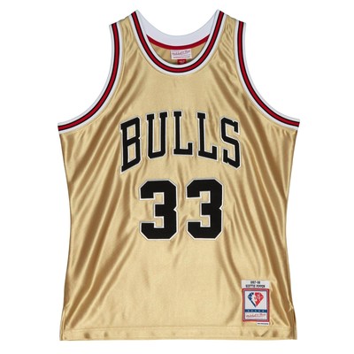 Mitchell & Ness Gold Chicago Bulls Скотти Пиппен 1997-98 75-я майка Swingman