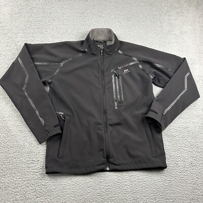 Helly Hansen Jacket Mens Medium Black Interface Water Resistant Soft Shell
