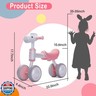 PerKidern Baby Balance Bike for 1-2 Year Old Boy Girl, Balance Bikes for 12-24 Months 4 Wheels Toddler Balance Bike, Baby Bike 1+ Years Toy First Birthday Gifts (Pink)