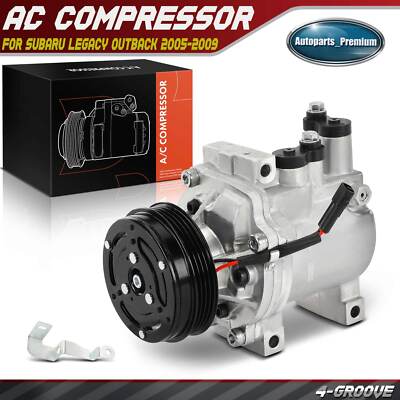 AC Compressor with Clutch for Subaru Legacy Outback  2005-2009 4-Pulley Groove