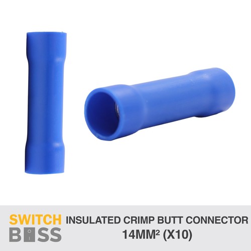 14mm² / 6AWG Insulated Crimp Butt Connectors 10 Pack Automotive Marine