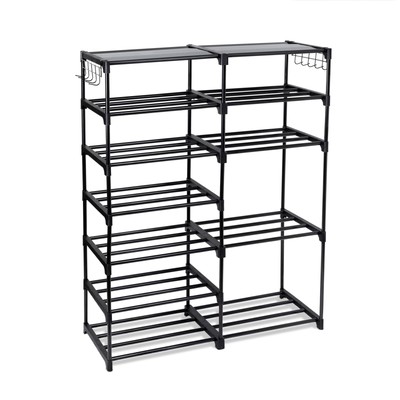 Mainstays 7Tier Adjustable Shoe Rack Sturdy Scratch Resistant Steel Frame Design