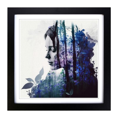 Bluebell Double Exposure Wall Art Print Framed Canvas Picture Poster Decor
