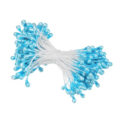 150-Pack 3mm Mini Double Heads Artificial Flower Stamen Pistil [Sky Blue]