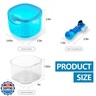 EZEELAI Denture Bath Case Denture Soaking Container with Lid Leak Proof, False Teeth Holder Mouthguard Storage Box Retainer Soaking Case - Transparent Blue