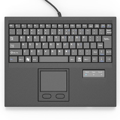 Waterproof Industrial Keyboard with Touchpad Wired Compact Portable, Black