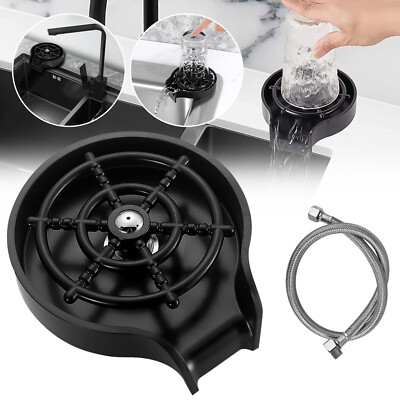 Automatic Glass Rinser Faucet Bottle Cup Washer Tool for Kitchen Sink Attachment