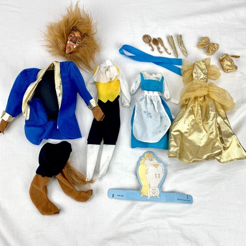 1991 Mattel Disney Classic Beauty & the Beast Belle Barbie Ken Doll 2433 2436